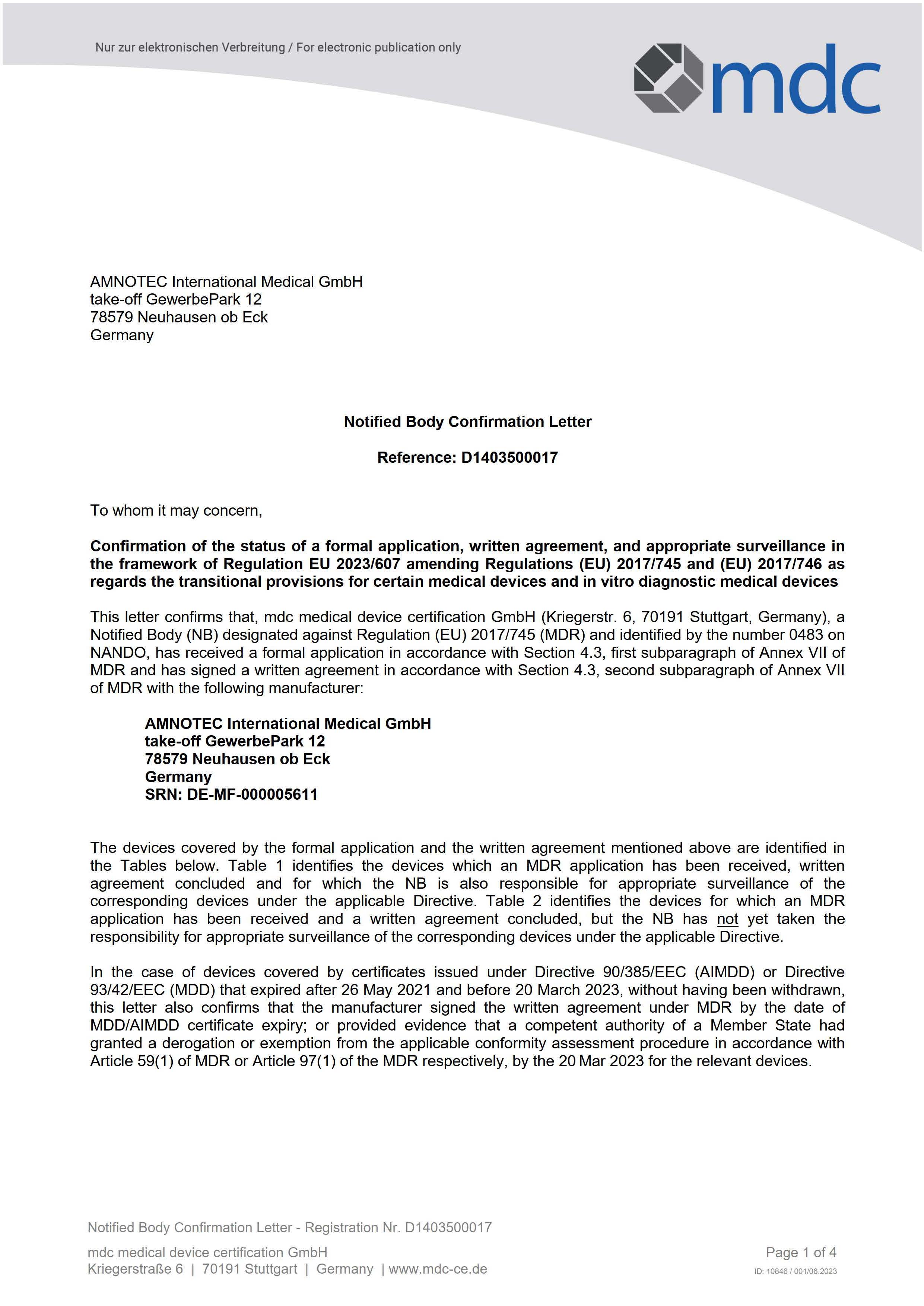 DokumentenBild zu NB Confirmation Letter